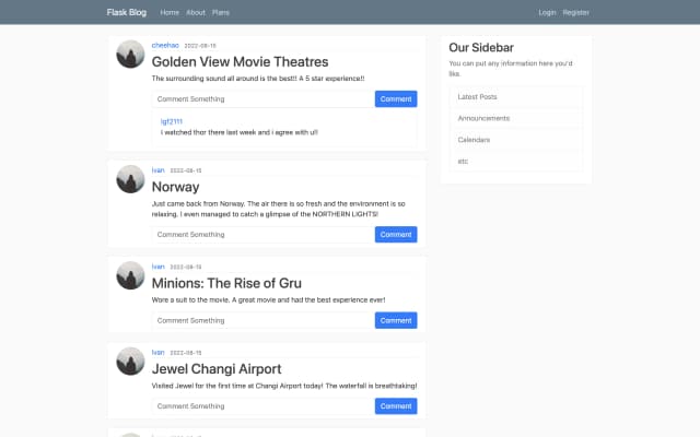 flask blog secure screenshot